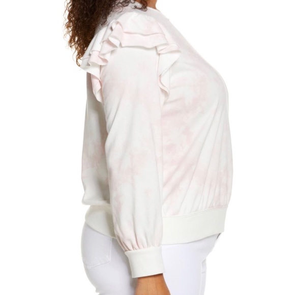 1.State Tie Die Pink Ruffle Sweatshirt Size 1X - Picture 6 of 7